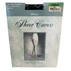 Worthington Control Top Silky Sheer Pantyhose VTG Color Sable Sandalfoot Size M